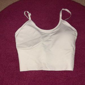 White padded crop top